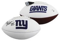 Michael Strahan Signed Giants Logo Football (Beckett) at PristineAuction.com
