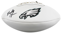 Eagles Randall Cunningham Signed White Panel Logo Football BAS Witness #1W696906 at PristineAuction.com