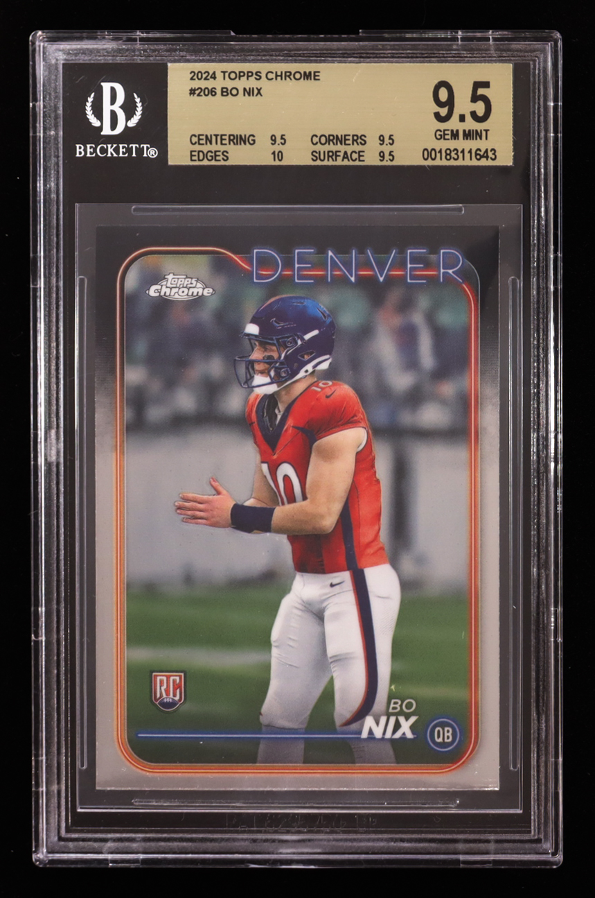 Bo Nix 2024 Topps Chrome #206 RC (BGS 9.5) at PristineAuction.com Bo Nix 2024 Topps Chrome #206 RC (BGS 9.5) at PristineAuction.com