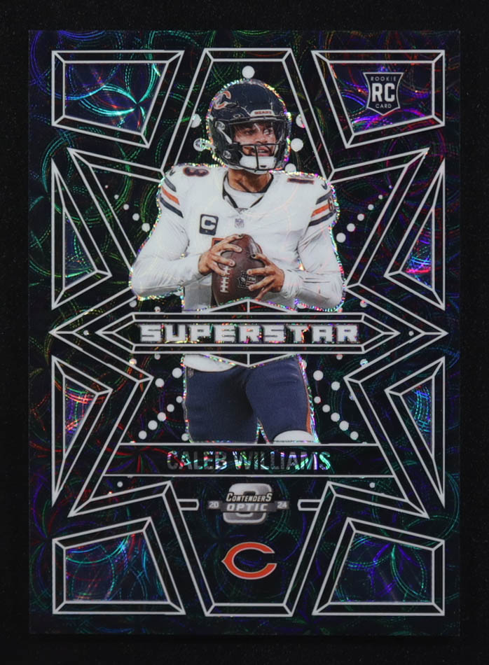Caleb Williams 2024 Panini Contenders Optic Superstars Black Scope #12 #17/25 RC at PristineAuction.com Caleb Williams 2024 Panini Contenders Optic Superstars Black Scope #12 #17/25 RC at PristineAuction.com
