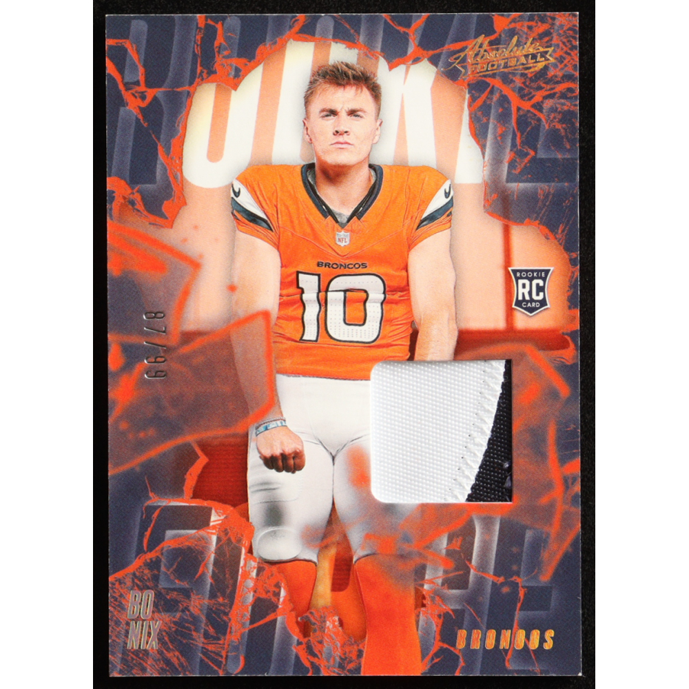 Bo Nix 2024 Absolute Rookie Force Jerseys Gold #27 #87/99 RC at PristineAuction.com
