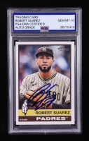Robert Suarez Signed 2024-25 Topps Heritage #91 (PSA | Autograph Graded PSA 10) at PristineAuction.com