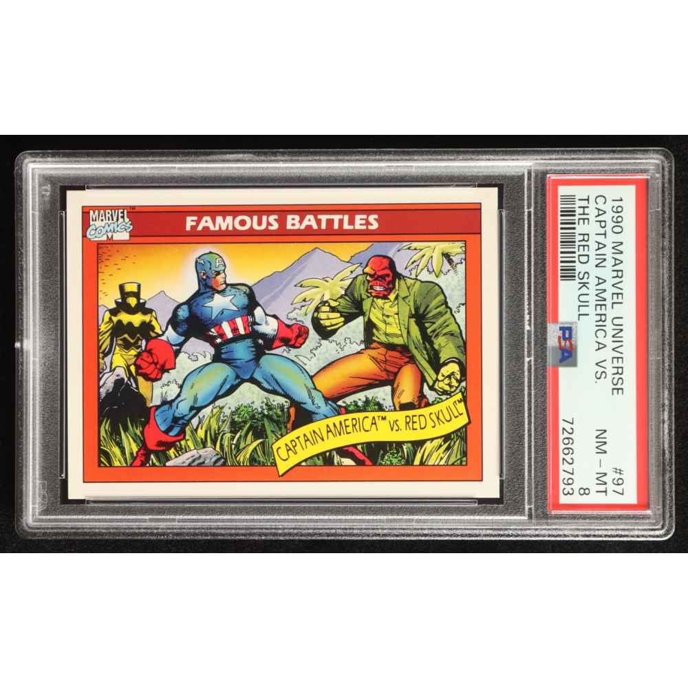 Captain America vs. Red Skull 1990 Impel Marvel Universe I #97 (PSA 8) at PristineAuction.com