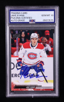 Jake Evans Signed 2022-23 Upper Deck Series 1 #97 (PSA | Autograph Graded PSA 10) at PristineAuction.com