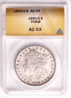 1890-S Morgan Silver Dollar VAM-4 (ANACS AU53) (VSS VAM-3) at PristineAuction.com