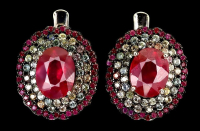 6.20 Carats Ruby & Multi-Colored Sapphire Earrings | $1,950 Estimated Retail Value (UGL Cert) | Brand New at PristineAuction.com