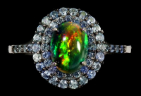 2.00 Carats Black Opal & Blue Sapphire Ring | $1,650 Estimated Retail Value (UGL Cert) | Brand New at PristineAuction.com