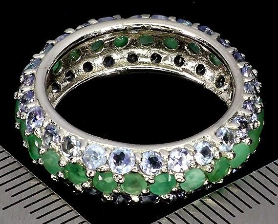 6.60 Carats Emerald & Tanzanite Eternity Ring | $2,650 Estimated Retail Value (UGL Cert) | Brand New at PristineAuction.com 6.60 Carats Emerald & Tanzanite Eternity Ring | $2,650 Estimated Retail Value (UGL Cert) | Brand New at PristineAuction.com