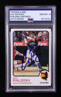 Cal Raleigh Signed 2022 Topps Heritage #367 RC (PSA | Autograph Graded PSA 10) at PristineAuction.com