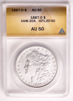 1887-O Morgan Silver Dollar VAM-30A Hit List 40 (ANACS AU50) at PristineAuction.com