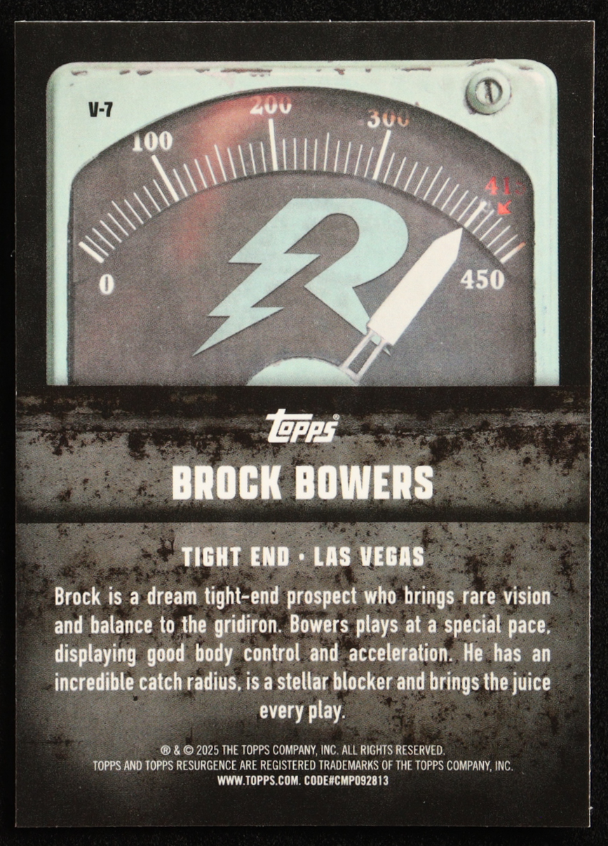 Brock Bowers 2024 Topps Resurgence Voltaic #V7 RC at PristineAuction.com Brock Bowers 2024 Topps Resurgence Voltaic #V7 RC at PristineAuction.com