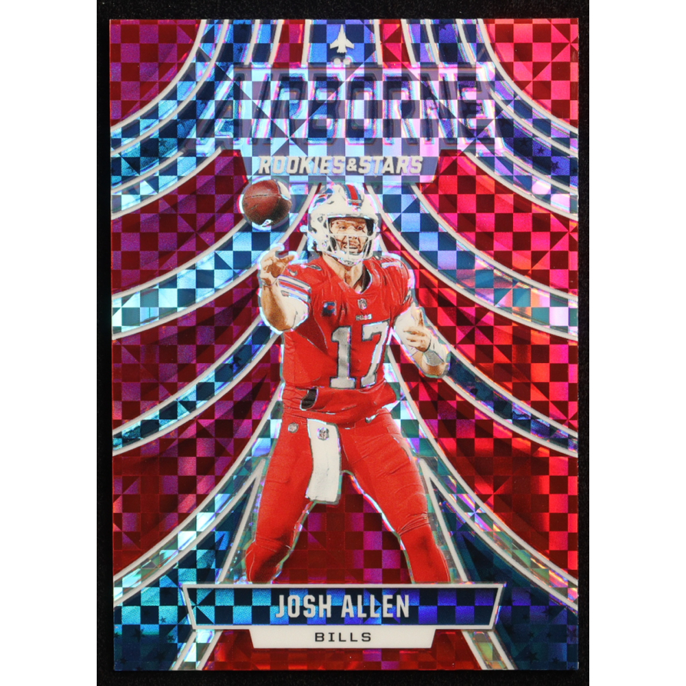 Josh Allen 2024 Rookies and Stars Airborne Red Plaid #4 at PristineAuction.com