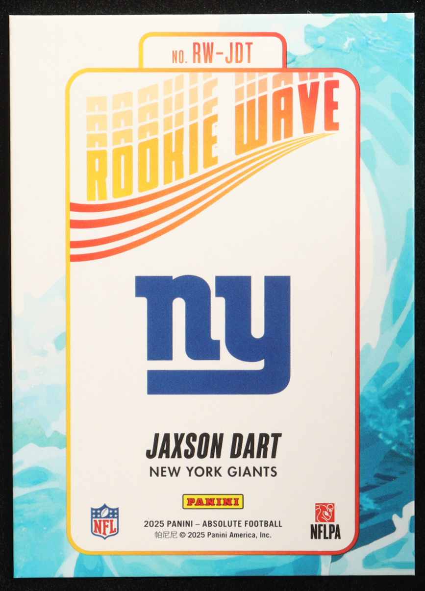 Jaxson Dart 2025 Absolute Rookie Wave #8 RC at PristineAuction.com Jaxson Dart 2025 Absolute Rookie Wave #8 RC at PristineAuction.com