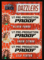 Olivia Fabry / Sonia Citron / Lily Fenton 2024 Leaf Metal Women of Sport Dazzlers Orange Shimmer Pre-Production Proof #NNO #1/1 at PristineAuction.com
