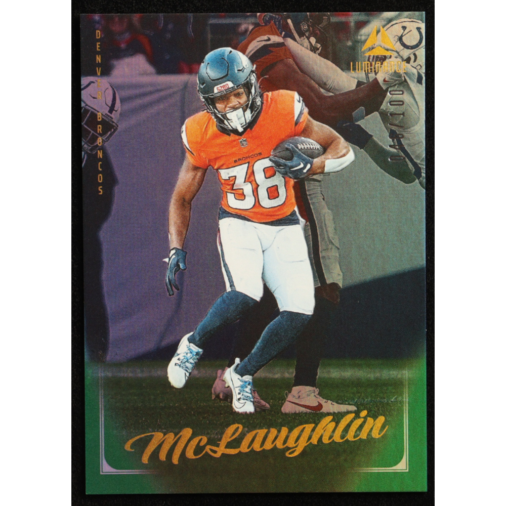Jaleel McLaughlin 2025 Panini Luminance Green #40 #046/100 at PristineAuction.com