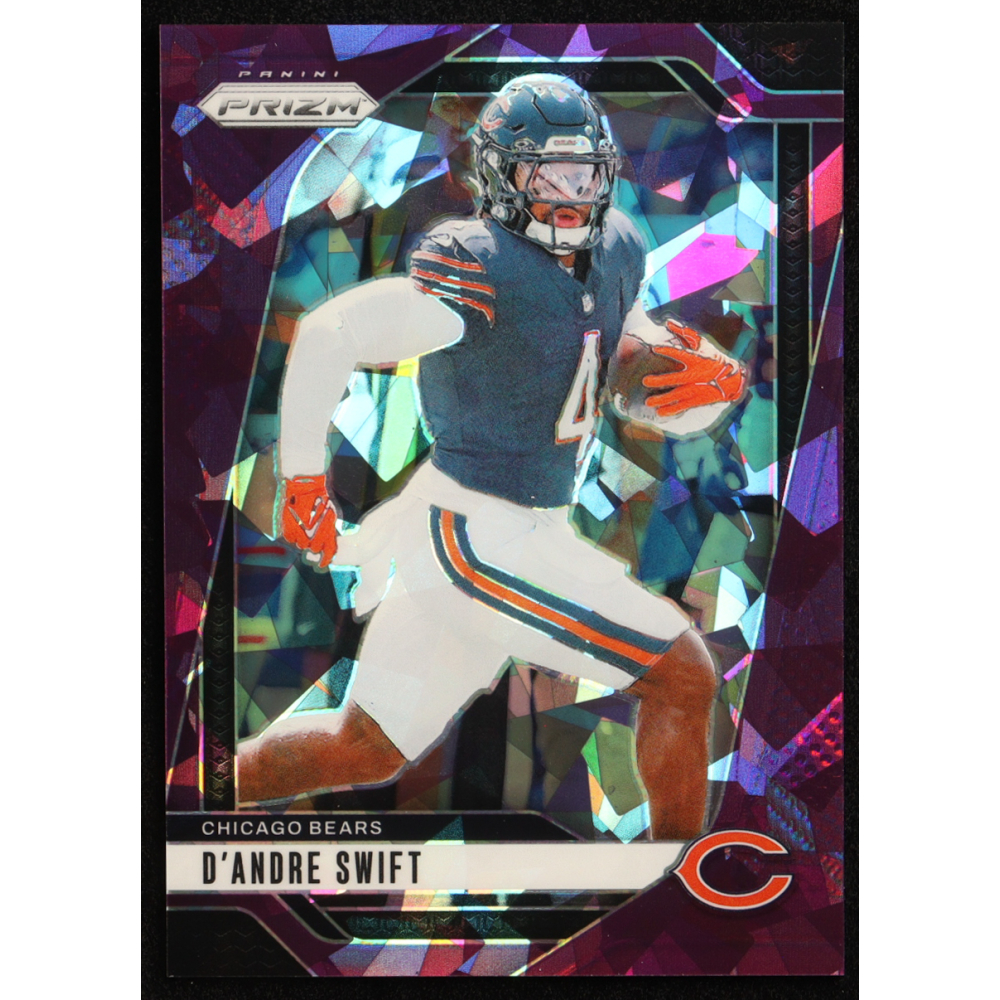D'Andre Swift 2024 Panini Prizm Prizms Purple Ice #47 #013/225 at PristineAuction.com
