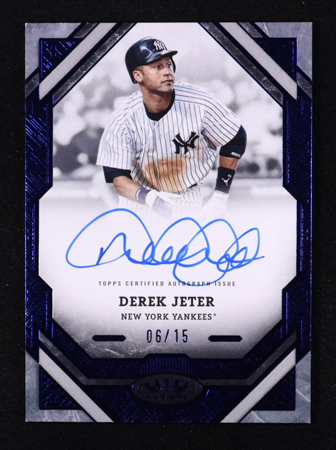 Derek Jeter 2025 Topps Tier One Tier One Autographs Blue Foil #T1ADJ #06/15 at PristineAuction.com Derek Jeter 2025 Topps Tier One Tier One Autographs Blue Foil #T1ADJ #06/15 at PristineAuction.com