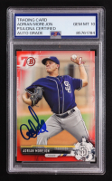 Adrian Morejon Signed 2017 Bowman 1st Red #BP-130 RC (PSA | Autograph Graded PSA 10) at PristineAuction.com