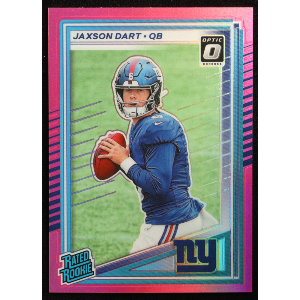 Jaxson Dart 2025 Donruss Optic Rated Rookies Preview Pink #400 RC at PristineAuction.com