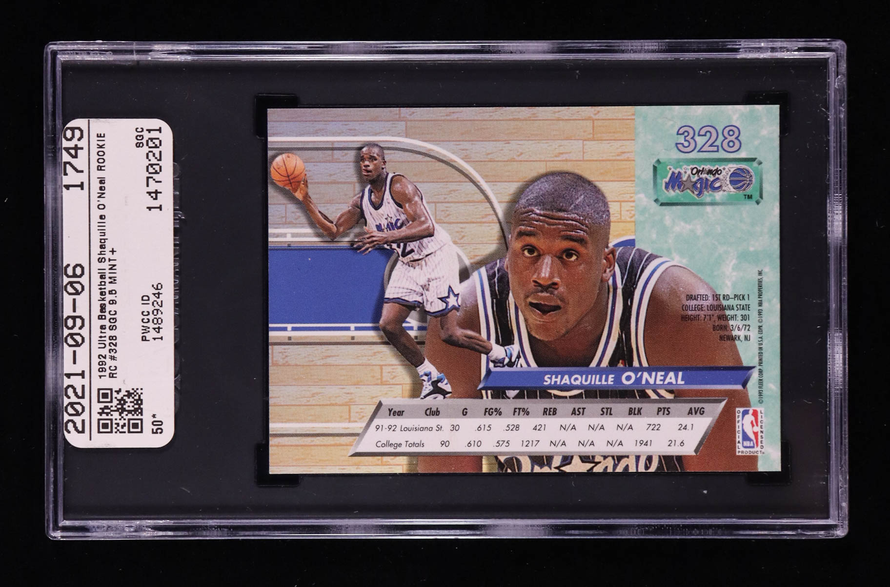 Shaquille O'Neal 1992-93 Fleer Ultra #328 RC (SGC 9.5) at PristineAuction.com Shaquille O'Neal 1992-93 Fleer Ultra #328 RC (SGC 9.5) at PristineAuction.com