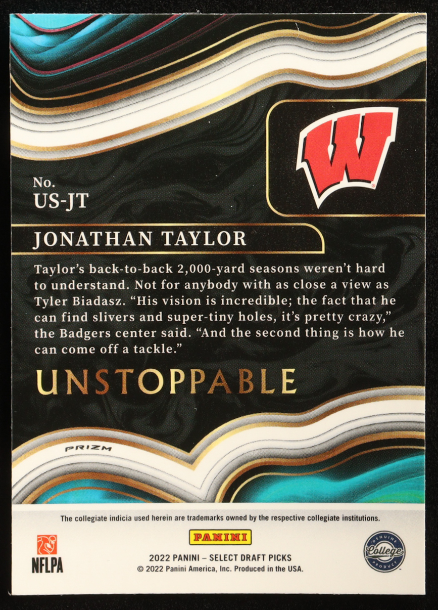 Jonathan Taylor 2022 Select Draft Picks Unstoppable Prizms #17 at PristineAuction.com Jonathan Taylor 2022 Select Draft Picks Unstoppable Prizms #17 at PristineAuction.com