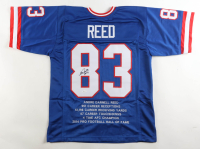 Andre Reed Signed Career Highlight Stat Jersey Inscribed "HOF 14" (JSA) at PristineAuction.com