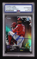 Hunter Greene Signed 2019 Bowman Chrome Top 100 #45 RC (PSA) at PristineAuction.com