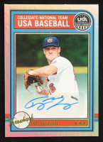 Trey Yesavage 2025 USA Baseball Stars and Stripes USA Baseball Throwback Signatures Holo #7 RC at PristineAuction.com