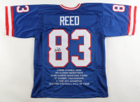 Andre Reed Signed Career Highlight Stat Jersey Inscribed "HOF 14" (JSA) at PristineAuction.com