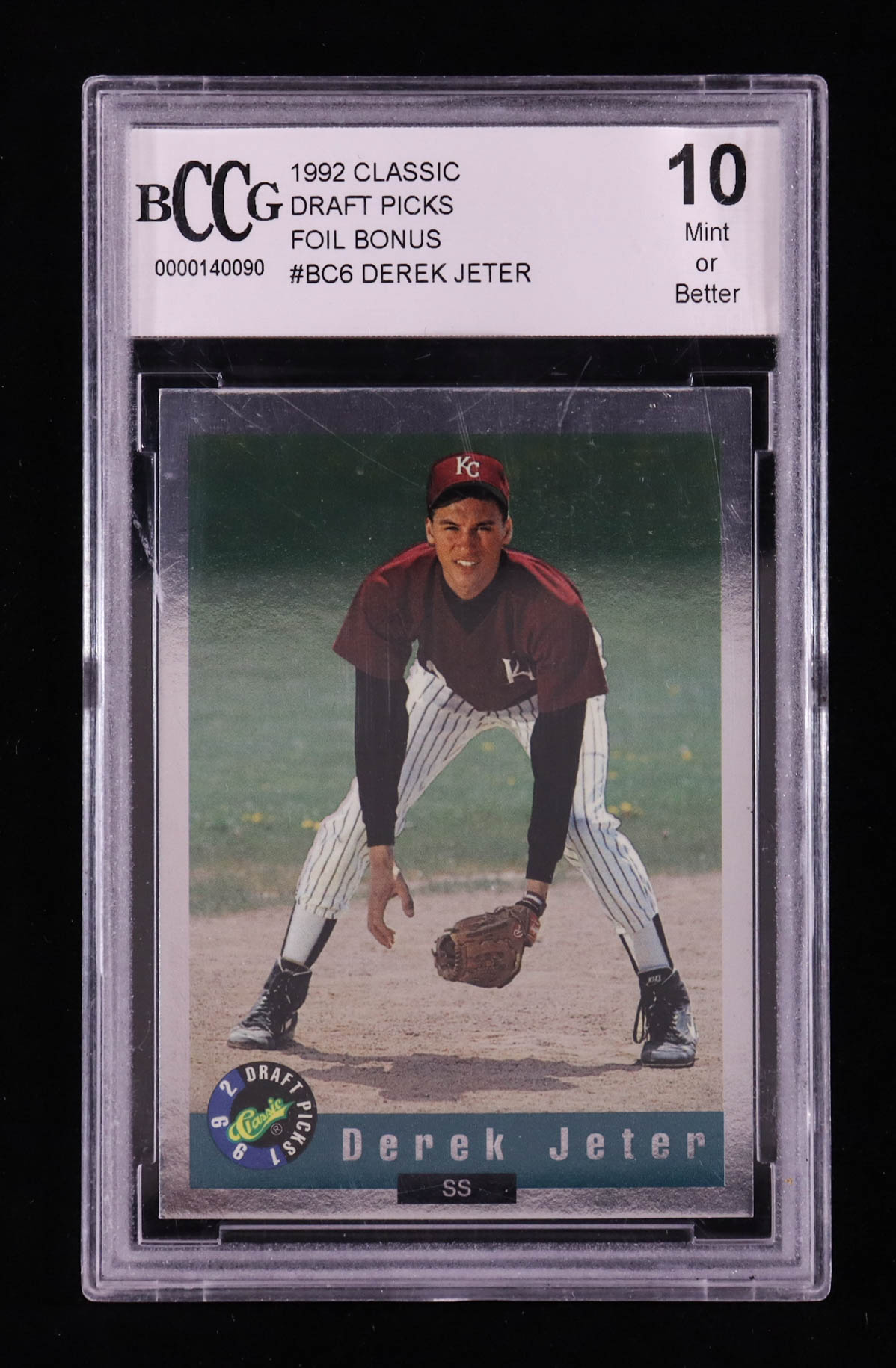 Derek Jeter 1992 Classic Draft Picks Foil Bonus #BC6 RC (BCCG 10) at PristineAuction.com Derek Jeter 1992 Classic Draft Picks Foil Bonus #BC6 RC (BCCG 10) at PristineAuction.com
