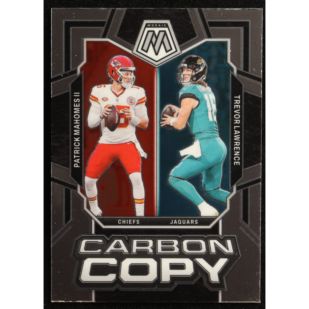 Patrick Mahomes II / Trevor Lawrence 2024 Panini Mosaic Carbon Copy #1 at PristineAuction.com