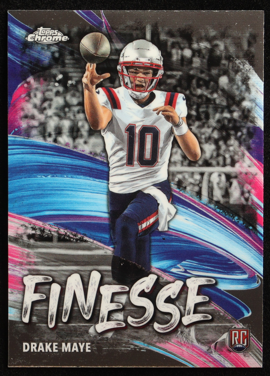 Drake Maye 2024 Topps Chrome Finesse #F2 RC at PristineAuction.com Drake Maye 2024 Topps Chrome Finesse #F2 RC at PristineAuction.com
