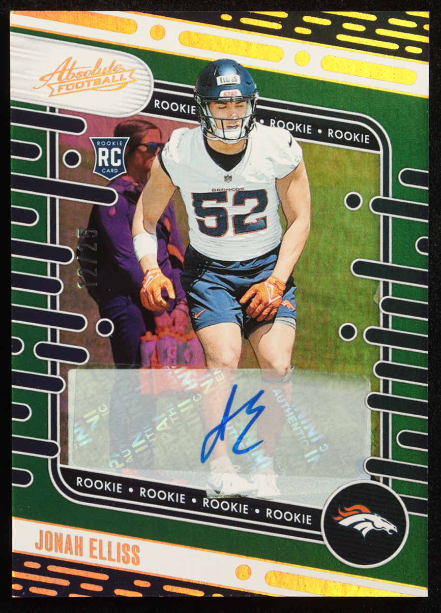 Jonah Elliss 2024 Absolute Signatures Spectrum Green #164 #12/25 RC at PristineAuction.com Jonah Elliss 2024 Absolute Signatures Spectrum Green #164 #12/25 RC at PristineAuction.com
