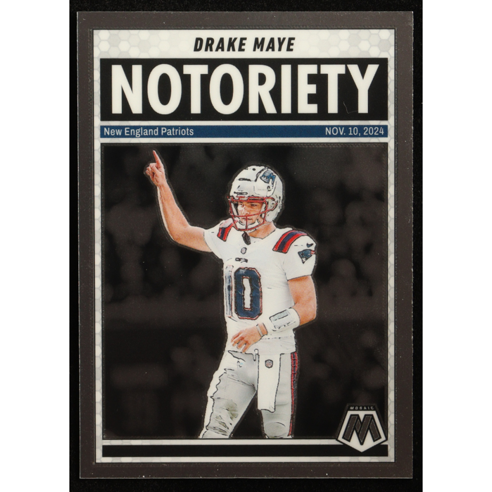 Drake Maye 2025 Panini Mosaic Notoriety #3 at PristineAuction.com