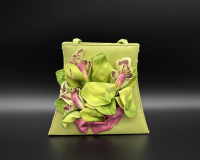 Chartreuse Orchid Silk Moo Roo Handbag ' From the Collection of Betty Jane France at PristineAuction.com