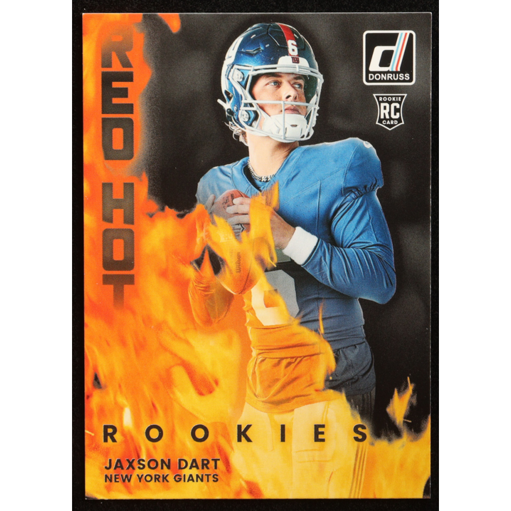 Jaxson Dart 2025 Donruss Red Hot Rookies #3 RC at PristineAuction.com