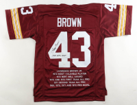 Larry Brown Signed Career Highlight Stat Jersey Inscribed "1972 NFL MVP" (JSA) at PristineAuction.com