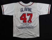 Tom Glavine Signed Career Highlight Stat Jersey (JSA) at PristineAuction.com