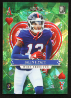 Jalin Hyatt 2023 Wild Card 5 Card Draw Stacked Deck Hololux Ace Hearts Green Cracked Ice #SDJH #2/3 RC at PristineAuction.com