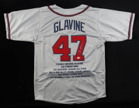 Tom Glavine Signed Career Highlight Stat Jersey (JSA) at PristineAuction.com