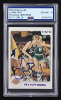Larry Bird Signed 1986 Star Co Playoff Highs #9 (PSA | Autograph Graded PSA 10) at PristineAuction.com