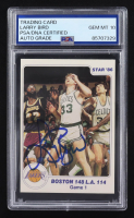 Larry Bird Signed 1986 Star Co Game 1 Boston 148 LA 114 #2 (PSA | Autograph Graded PSA 10) at PristineAuction.com
