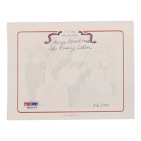 George Mendonsa Signed LE 4.25x5.5 "V.J. Day" Cut Inscribed "The Kissing Sailor" (PSA) at PristineAuction.com
