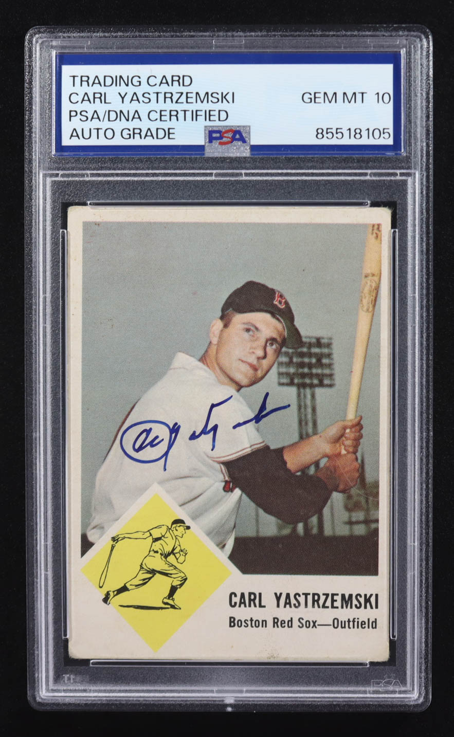 Carl Yastrzemski Signed 1963 Fleer #8 (PSA | Autograph Graded PSA 10) at PristineAuction.com Carl Yastrzemski Signed 1963 Fleer #8 (PSA | Autograph Graded PSA 10) at PristineAuction.com