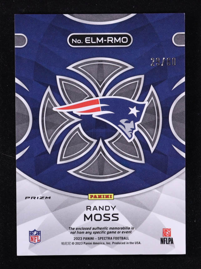 Randy Moss 2023 Panini Spectra Epic Legends Materials Neon Blue #20 #29/60 at PristineAuction.com Randy Moss 2023 Panini Spectra Epic Legends Materials Neon Blue #20 #29/60 at PristineAuction.com