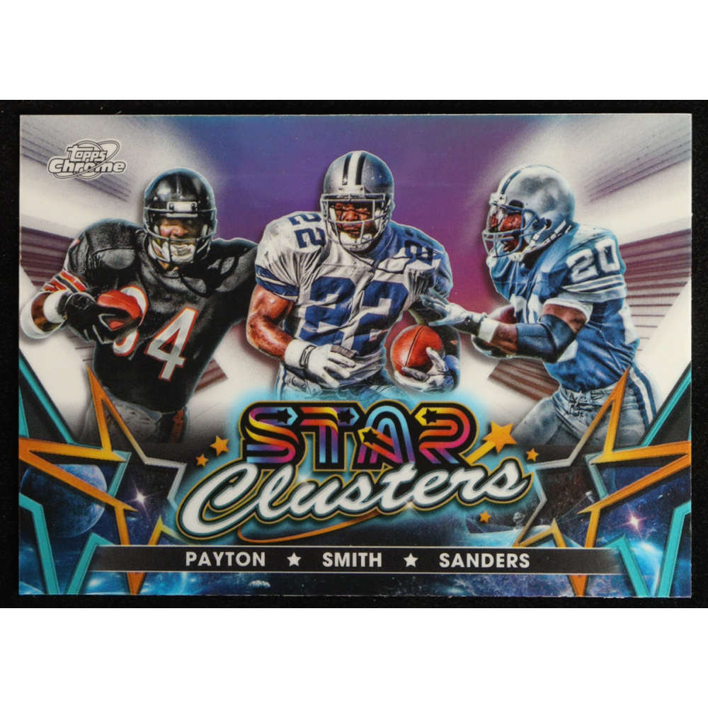 Barry Sanders / Emmitt Smith / Walter Payton 2024 Topps Cosmic Chrome Star Clusters #SCL5 at PristineAuction.com