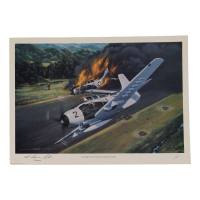 Col. Bernard Fisher Signed Stan Stokes "Downed, But Not Forgotten" Lithograph Inscribed "CMOH" (AIV) at PristineAuction.com