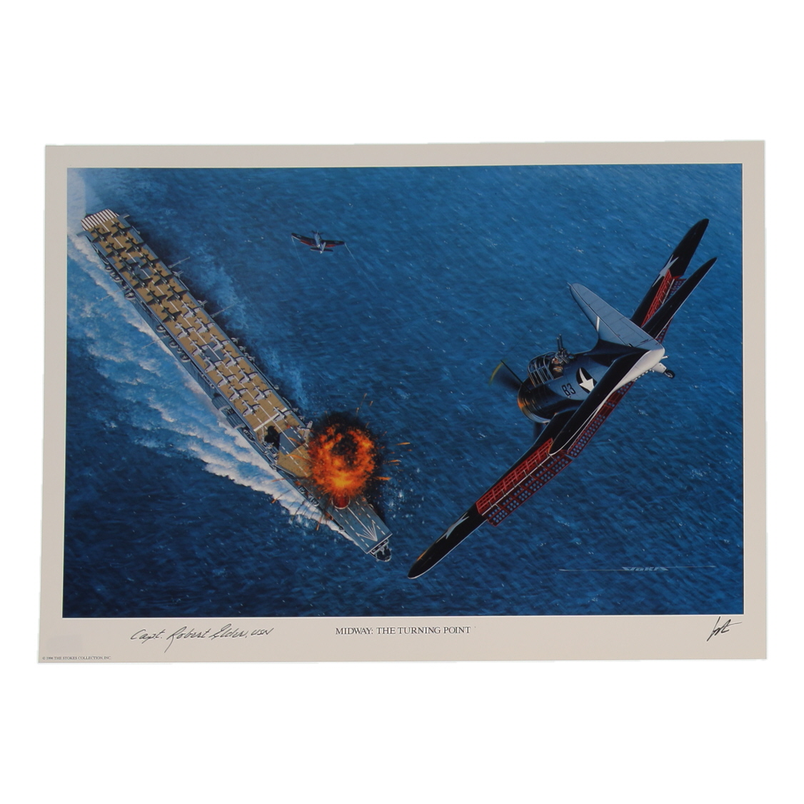 Capt. Robert M. Elder Signed Stan Stokes "Midway: The Turning Point" Lithograph Inscribed "USN" (AIV) at PristineAuction.com Capt. Robert M. Elder Signed Stan Stokes "Midway: The Turning Point" Lithograph Inscribed "USN" (AIV) at PristineAuction.com