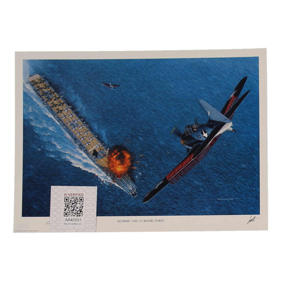 Capt. Robert M. Elder Signed Stan Stokes "Midway: The Turning Point" Lithograph Inscribed "USN" (AIV) at PristineAuction.com Capt. Robert M. Elder Signed Stan Stokes "Midway: The Turning Point" Lithograph Inscribed "USN" (AIV) at PristineAuction.com