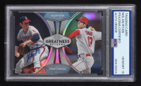Nolan Ryan Signed 2019 Nolan Ryan with Shohei Ohtani Topps Chrome Greatness Returns #GRE-3 (PSA | Autograph Graded PSA 10) at PristineAuction.com